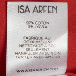 Pre Owned Isa Arfen Red Cotton Knot Detail Blouse S