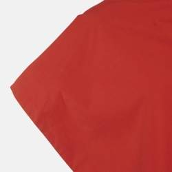 Pre Owned Isa Arfen Red Cotton Knot Detail Blouse S
