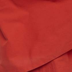 Pre Owned Isa Arfen Red Cotton Knot Detail Blouse S