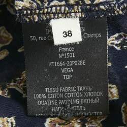 Isabel Marant Etoile Blue Floral Print Cotton Vega Blouse S