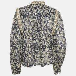 Isabel Marant Etoile Blue Floral Print Cotton Vega Blouse S