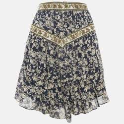 Isabel Marant Etoile Blue Floral Print Cotton Vega Mini Skirt M