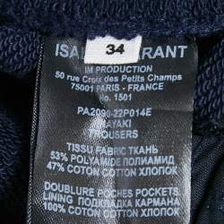 Pre Owned Isabel Marant Etoile Navy Blue Cotton Stretch Inayaki Trousers XS