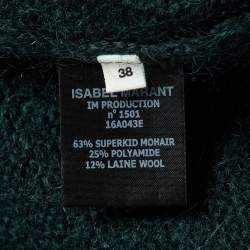 Pre Owned Isabel Marant Etoile Green Mohair Knit Crew Neck Sweater M