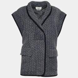 Isabel Marant Etoile Grey/Black Cotton Button Front Jacket M