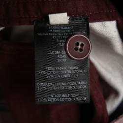 Isabel Marant Etoile Purple Printed Cotton Blend Belted Skirt L