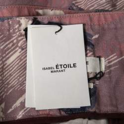 Isabel Marant Etoile Purple Printed Cotton Blend Belted Skirt L