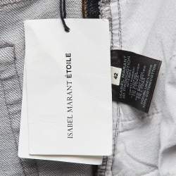 Isabel Marant Etoile Light Grey Side Trim Denim Purder Jeans L Waist 33"