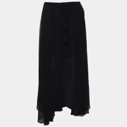 Isabel Marant Etoile Black Chiffon Wrap Long Skirt S