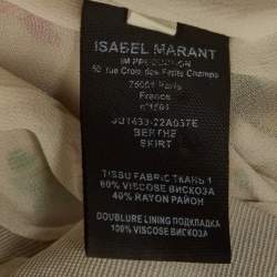 Isabel Marant Etoile Cream Floral Print Crepe Berthe Draped Skirt M