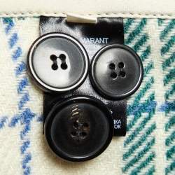 Pre Owned Isabel Marant Etoile Ivory White Faxon Plaid Wool Drop Shoulder Long Coat XS