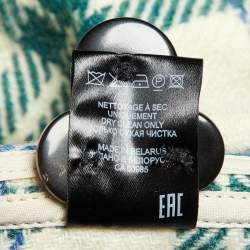 Pre Owned Isabel Marant Etoile Ivory White Faxon Plaid Wool Drop Shoulder Long Coat XS