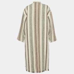 Isabel Marant Etoile Beige Patterned Tweed Open Front Long Jacket S