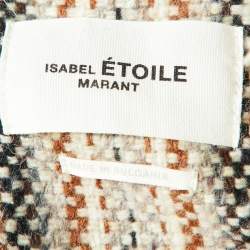 Isabel Marant Etoile Beige Patterned Tweed Open Front Long Jacket S
