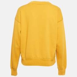Pre Owned Isabel Marant Etoile Yellow Logo Flocked Cotton Sweatshirt M