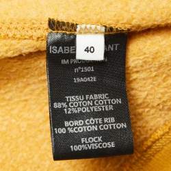 Pre Owned Isabel Marant Etoile Yellow Logo Flocked Cotton Sweatshirt M