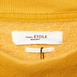 Pre Owned Isabel Marant Etoile Yellow Logo Flocked Cotton Sweatshirt M