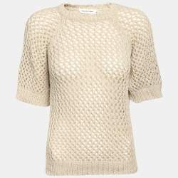 Isabel Marant Etoile Cream Cotton & Linen Knit Sweater  S