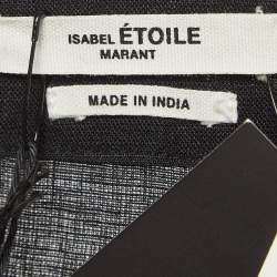 Pre Owned Isabel Marant Etoile Black Linen Ruffled Faux Wrap Dress M