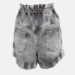 Pre Owned Isabel Marant Etoile Grey Washed Denim Teresa Shorts M