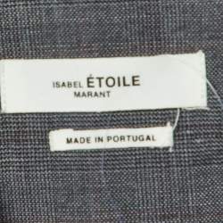 Pre Owned Isabel Marant Etoile Grey Plaid Wool Draped Short Dress M