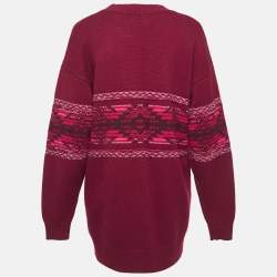 Pre Owned Isabel Marant Etoile Avril Fair-Isle Knit Oversized Sweater S