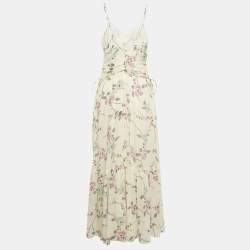 Pre Owned Isabel Marant Etoile White Printed Cotton Sleeveless Maxi Dress S