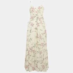 Pre Owned Isabel Marant Etoile White Printed Cotton Sleeveless Maxi Dress S