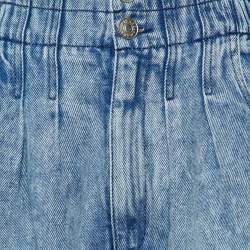 Isabel Marant Etoile Blue Denim Eliasticised Waist Shorts M