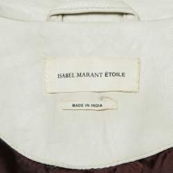 Isabel Marant Etoile Off White Leather Zip-Up Jacket S