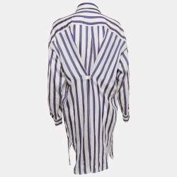 Isabel Marant Etoile White/Blue Stripe Cotton Blend Seenli Dress S