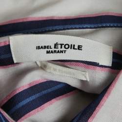 Isabel Marant Etoile White/Blue Stripe Cotton Blend Seenli Dress S