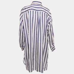 Isabel Marant Etoile White/Blue Stripe Cotton Blend Seenli Dress S