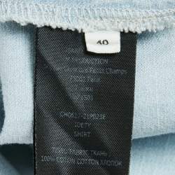 Isabel Marant Etoile Light Blue Denim Button Front Ruffled Blouse M
