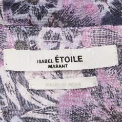Isabel Marant Etoile Purple/Multicolor Floral Print Cotton Top S