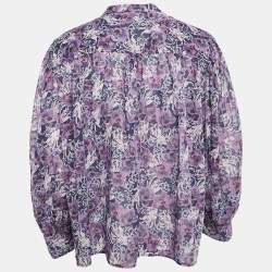 Isabel Marant Etoile Purple/Multicolor Floral Print Cotton Top S