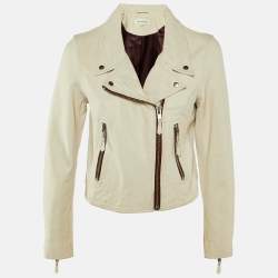 Isabel Marant Etoile White Leather Zip-Up Jacket XS