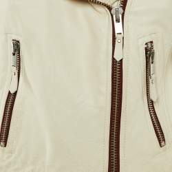 Isabel Marant Etoile White Leather Zip-Up Jacket XS