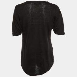 Isabel Marant Etoile Black Logo Print Linen Koldi T-Shirt M