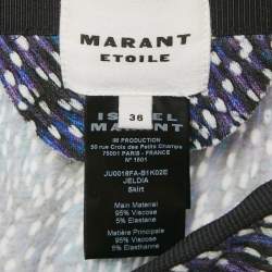 Isabel Marant Etoile Blue Jeldia Print Jersey Draped Midi Skirt M