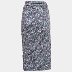 Isabel Marant Etoile Blue Jeldia Print Jersey Draped Midi Skirt M