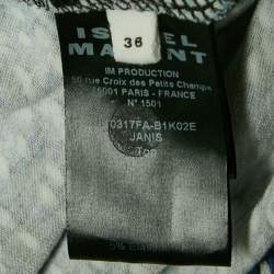 Isabel Marant Etoile Blue Jeldia Print Jersey Tie-Up Ruche Top XS