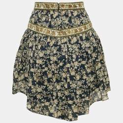 Isabel Marant Etoile Blue Floral Print Cotton Vega Mini Skirt XS