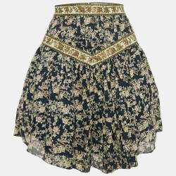 Isabel Marant Etoile Blue Floral Print Cotton Vega Mini Skirt XS