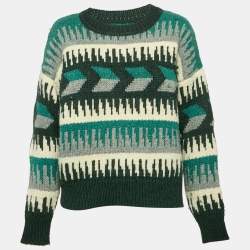 Isabel Marant Etoile Green Sienna Intarsia Wool Pullover XS