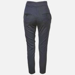 Isabel Marant Etoile Navy Blue Patterned Wool Trousers S