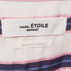 Isabel Marant Etoile White/Blue Stripe Cotton Blend Seenli Shirt Dress M