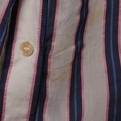 Isabel Marant Etoile White/Blue Stripe Cotton Blend Seenli Shirt Dress M