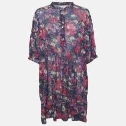 Isabel Marant Etoile Pink/Blue Abstract Print Maze Dress M
