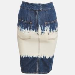Isabel Marant Etoile Blue Tie-Dye Denim Skirt S